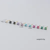 Fashion Flower Plating Gem Earrings Ear Studs main image 2
