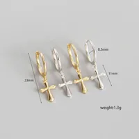 Cruzar Moda Plata De Ley 925 Sin Incrustaciones Pendientes main image 2