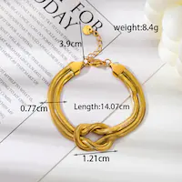 Simple Style Knot Stainless Steel Plating 18k Gold Plated Bracelets Necklace main image 7
