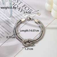 Style Simple Nouer Acier Inoxydable Placage Plaqué Or 18k Bracelets Collier main image 6