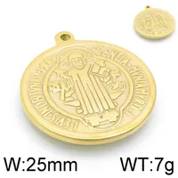 1 Piece Stainless Steel 18K Gold Plated Human Exorcist Pendant sku image 1