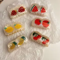 Mignon Fruit Feuilles D'acétate Placage Griffes De Cheveux 1 Pièce main image 5