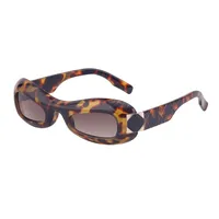 Oval Frame Fashion Leopard Pc Full Frame Women's Sunglasses sku image 3