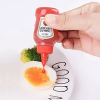 Two Portable Small Salad Tomato Sauce Plastic Bottles main image 2