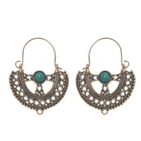 Hot  Bohemian Turquoise Earrings  National Style Vintage Earrings Retro sku image 4