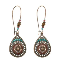 Hot  Bohemian Turquoise Earrings  National Style Vintage Earrings Retro sku image 7