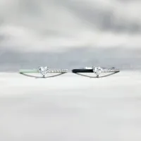 Style Simple Argent Sterling 925 Forme De Cœur Incruster Strass Femmes Anneaux main image 4