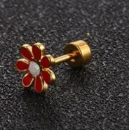 Simple Style Flower 304 Stainless Steel No Inlaid Earrings Ear Studs sku image 2