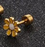 Simple Style Flower 304 Stainless Steel No Inlaid Earrings Ear Studs sku image 3