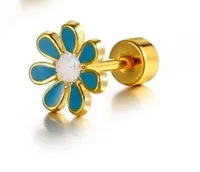 Simple Style Flower 304 Stainless Steel No Inlaid Earrings Ear Studs sku image 4