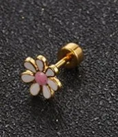 Simple Style Flower 304 Stainless Steel No Inlaid Earrings Ear Studs sku image 5