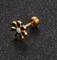 Simple Style Flower 304 Stainless Steel No Inlaid Earrings Ear Studs sku image 7
