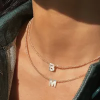 Wholesale Jewelry Letter Simple Style 304 Stainless Steel Shell Pendant Necklace Beaded Plating main image 7