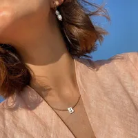 Wholesale Jewelry Letter Simple Style 304 Stainless Steel Shell Pendant Necklace Beaded Plating main image 5