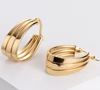 Retro U Shape Plating Stainless Steel No Inlaid 18K Gold Plated Earrings sku image 2