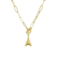 Letter Fashion 14K Gold Plated Copper Pendant Necklace Wholesale sku image 1
