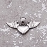 Titanium Steel 18K Gold Plated Heart Shape Wings main image 3