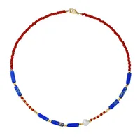 Boho Pearl Necklace Female Summer Agate Green Semi-precious Stone Necklace sku image 4