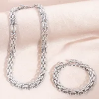 Hip-Hop Vintage Style Alloy Solid Color Women'S Jewelry Set sku image 4