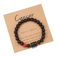 Wholesale Jewelry 12 Constellation Pattern Black Frosted Agate Beaded Bracelet Doublewinwholesale sku image 16