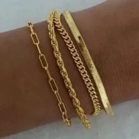 Géométrique Décontractée Plaqué Or 16 Carats Or Blanc Plaqué Plaqué Or Acier Inoxydable 304 Bracelets En Masse main image 2
