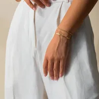 Geométrico Casual Chapado En Oro De 16 Quilates Blanco Oro Plateado Chapado En Oro Acero Inoxidable 304 Pulsera Al Mayoreo main image 4