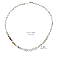 Boho Pearl Necklace Female Summer Agate Green Semi-precious Stone Necklace sku image 5
