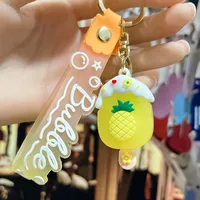 Korean Style Animal Fruit Pvc Unisex Bag Pendant Keychain sku image 7