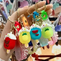 Korean Style Animal Fruit Pvc Unisex Bag Pendant Keychain main image 5