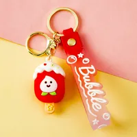 Korean Style Animal Fruit Pvc Unisex Bag Pendant Keychain sku image 11