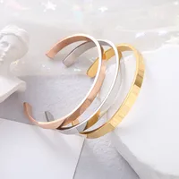 C Shape Simple Style Stainless Steel Cuff Bracelets In Bulk main image 1