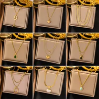 Bijoux En Gros Forme En U Forme De Cœur Style Simple Acrylique Strass Artificiels Plastique Acier Inoxydable 304 Plaqué Or 18K Pendentif Placage Incruster main image 1