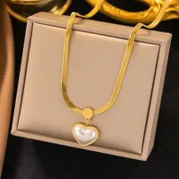 Wholesale Jewelry U Shape Heart Shape Simple Style Acrylic Artificial Rhinestones Plastic 304 Stainless Steel 18K Gold Plated Pendant Necklace Plating Inlay sku image 32