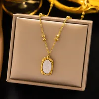 Wholesale Jewelry U Shape Heart Shape Simple Style Acrylic Artificial Rhinestones Plastic 304 Stainless Steel 18K Gold Plated Pendant Necklace Plating Inlay sku image 29