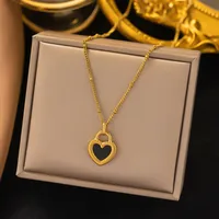 Wholesale Jewelry U Shape Heart Shape Simple Style Acrylic Artificial Rhinestones Plastic 304 Stainless Steel 18K Gold Plated Pendant Necklace Plating Inlay sku image 13