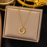 Wholesale Jewelry U Shape Heart Shape Simple Style Acrylic Artificial Rhinestones Plastic 304 Stainless Steel 18K Gold Plated Pendant Necklace Plating Inlay sku image 3