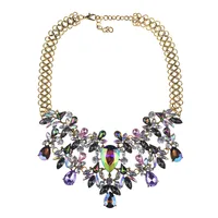 Les Gouttelettes D'Eau Glamour Brillant Cristal Alliage Collier De Gros main image 1