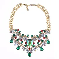 Les Gouttelettes D'Eau Glamour Brillant Cristal Alliage Collier De Gros sku image 2