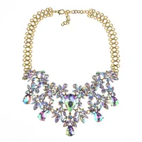 Les Gouttelettes D'Eau Glamour Brillant Cristal Alliage Collier De Gros sku image 4