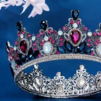 Rétro Couronne Strass Vernis Au Four Diamant Couronne main image 1