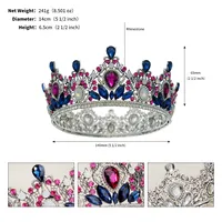 Retro Crown Rhinestone Stoving Varnish Diamond Crown sku image 4