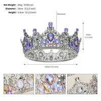 Retro Crown Rhinestone Stoving Varnish Diamond Crown sku image 3