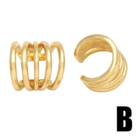 1 Paire Forme C Irrégulier Style Simple Le Cuivre Placage Clips D'oreille main image 2
