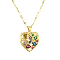 Les Gouttelettes D'Eau Forme De Cœur Style Simple Style Classique Zircon Le Cuivre Pendentif De Gros main image 4