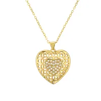 Water Droplets Heart Shape Simple Style Classic Style Zircon Copper Pendant Necklace Wholesale main image 3