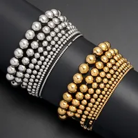 Round Hip-Hop Retro 304 Stainless Steel Bracelets In Bulk main image 4