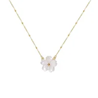 Wholesale Jewelry Flower Sweet 201 Stainless Steel Shell Pendant Necklace Plating main image 3