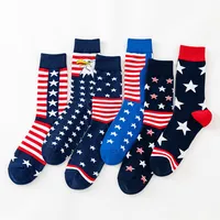 A Pair Unisex Cotton Abstract Printing Socks Casual main image 2