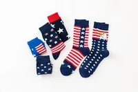 A Pair Unisex Cotton Abstract Printing Socks Casual main image 3