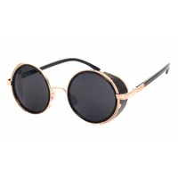 Hip-hop Punk Streetwear Solid Color Ac Round Frame Full Frame Men's Sunglasses main image 2